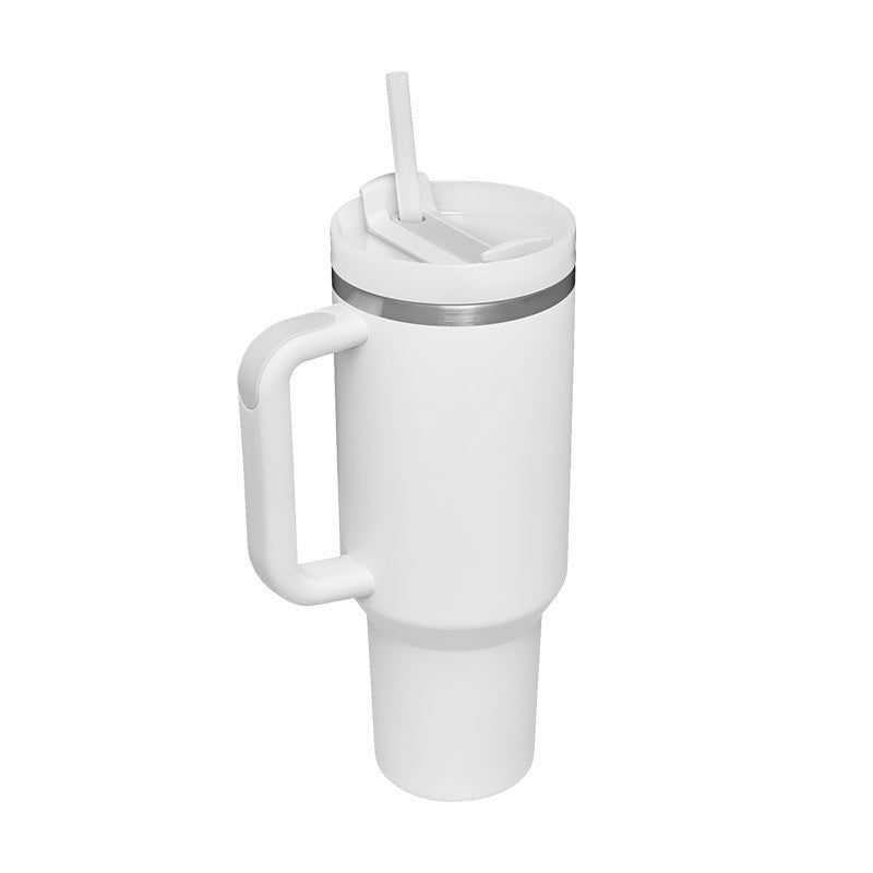 40 Oz Insulated Stainless Steel Tumbler With Handle, Straw, Spill Proof Lid - Perfect Coffee Cup Mug for Valentine Gifts, Car, Gym, Office, Travel