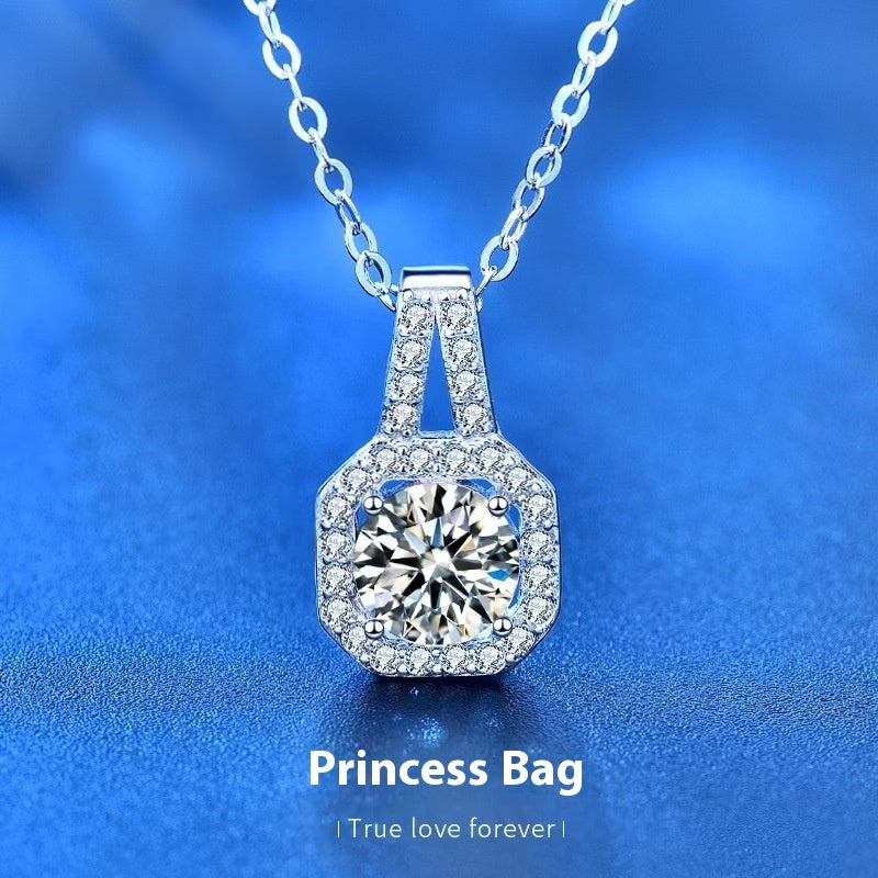 Moissanite S925 Sterling Silver Necklace For Women All-match Niche High Sense - Wolfpack Gang Apparel