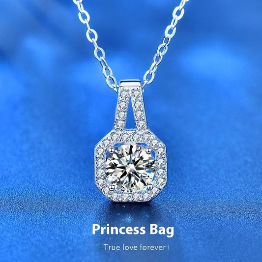 Moissanite S925 Sterling Silver Necklace For Women All-match Niche High Sense - Wolfpack Gang Apparel