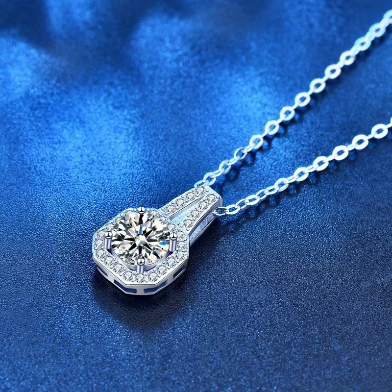 Moissanite S925 Sterling Silver Necklace For Women All-match Niche High Sense - Wolfpack Gang Apparel