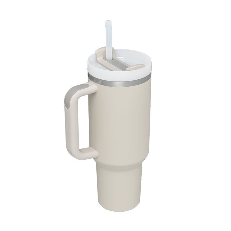 40 Oz Insulated Stainless Steel Tumbler With Handle, Straw, Spill Proof Lid - Perfect Coffee Cup Mug for Valentine Gifts, Car, Gym, Office, Travel
