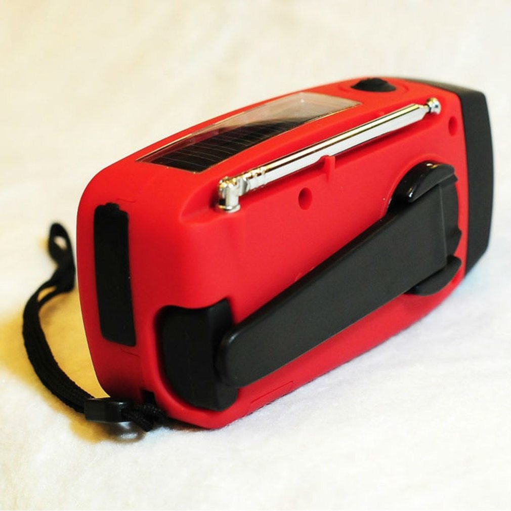 Solar hand crank radio flashlight