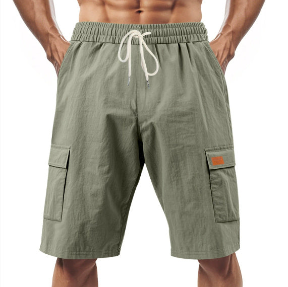 Loose Sports And Leisure Solid Color Linen Drawstring Shorts - Wolfpack Gang Apparel