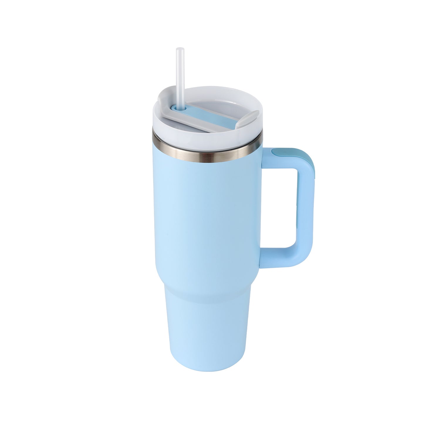 40 Oz Insulated Stainless Steel Tumbler With Handle, Straw, Spill Proof Lid - Perfect Coffee Cup Mug for Valentine Gifts, Car, Gym, Office, Travel
