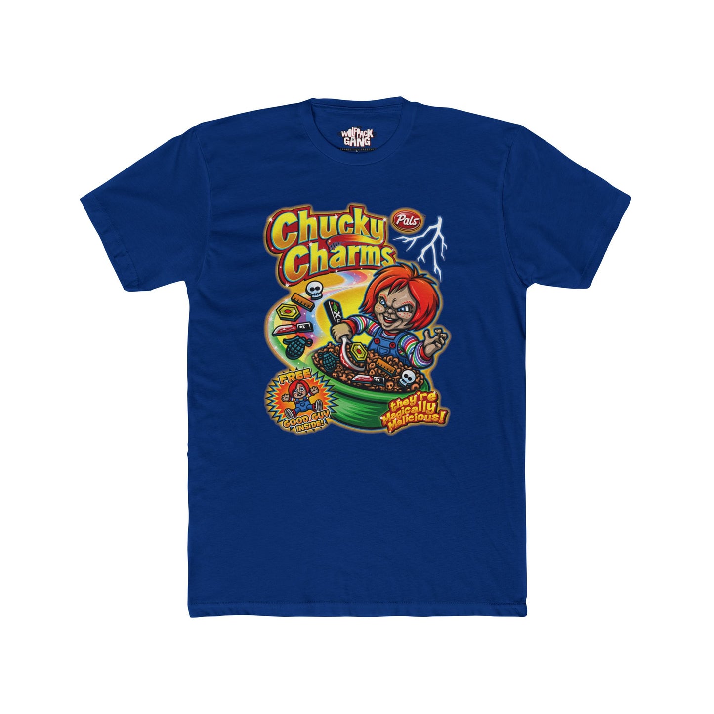 Chucky Charms Graphic Tee, Unisex Cotton Crew Shirt for Horror Fans, Retro Cartoon Apparel, Gift for Movies Lovers, Halloween Costume Top - Wolfpack Gang Apparel