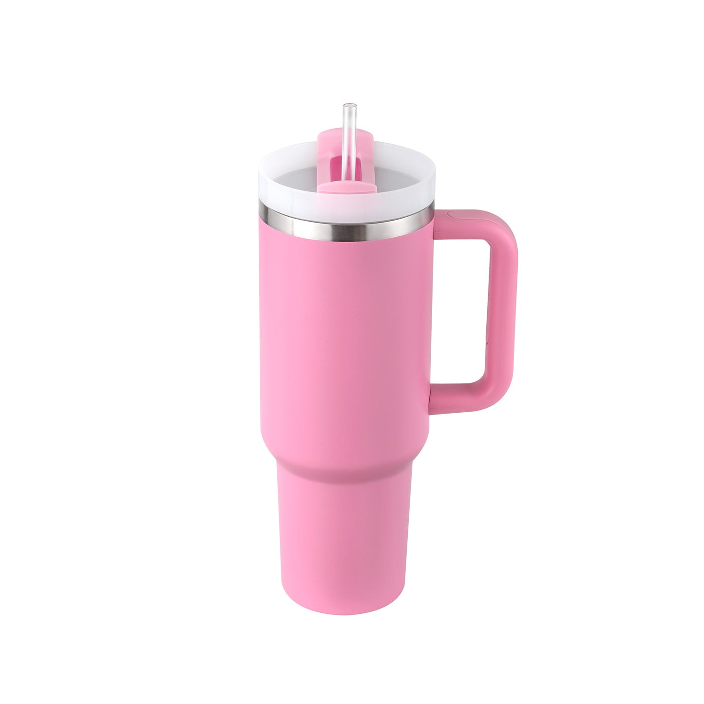 40 Oz Insulated Stainless Steel Tumbler With Handle, Straw, Spill Proof Lid - Perfect Coffee Cup Mug for Valentine Gifts, Car, Gym, Office, Travel