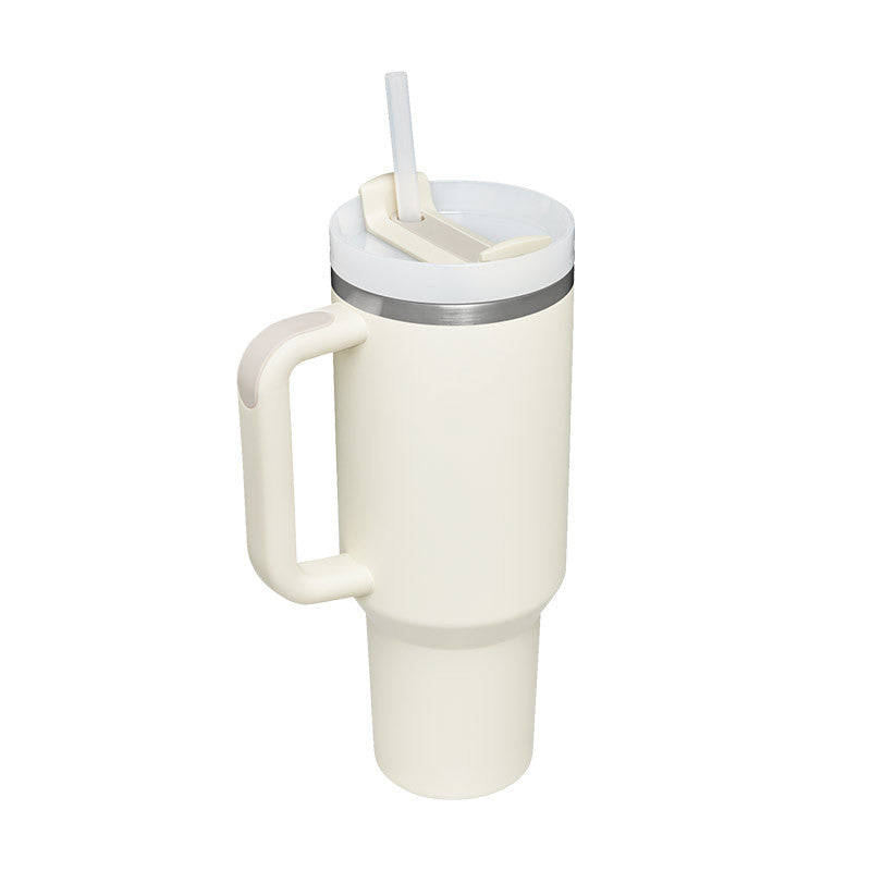 40 Oz Insulated Stainless Steel Tumbler With Handle, Straw, Spill Proof Lid - Perfect Coffee Cup Mug for Valentine Gifts, Car, Gym, Office, Travel