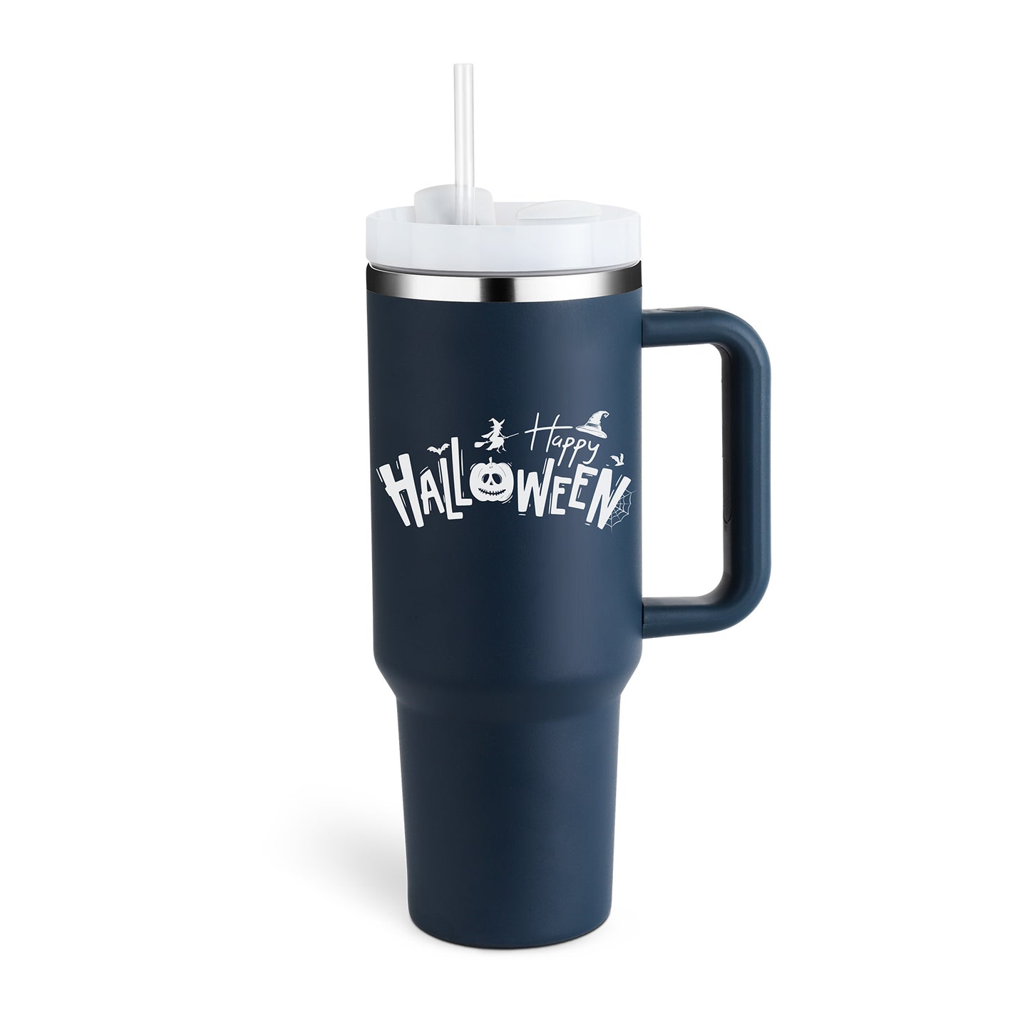 40 Oz Insulated Stainless Steel Tumbler With Handle, Straw, Spill Proof Lid - Perfect Coffee Cup Mug for Valentine Gifts, Car, Gym, Office, Travel