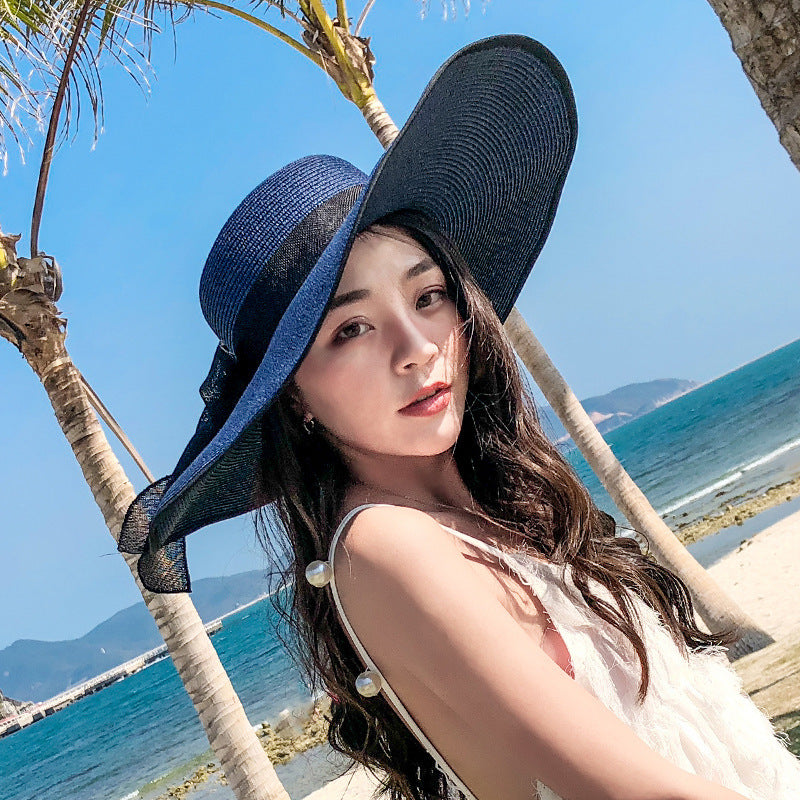Women's Summer Vacation Sun Hat - Ultimate Wide Brim Sun Protection with Foldable Seaside Style