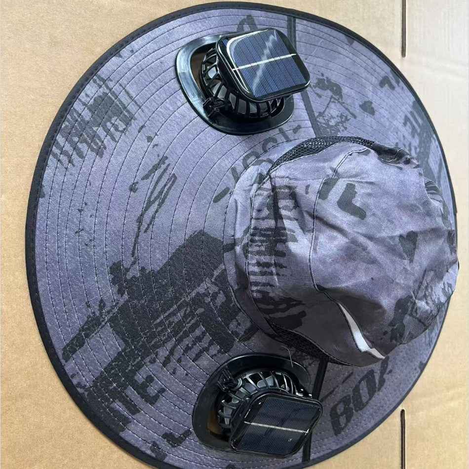 Men's Sun Shading Cap with Large Eave and Built-in Solar Fan – Wolfpack ...