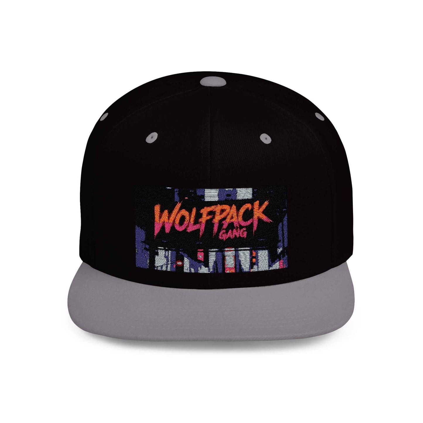 Wolfpack Gang Flat Bill Snapback Hat - Streetwear Style Cap for Trendsetters