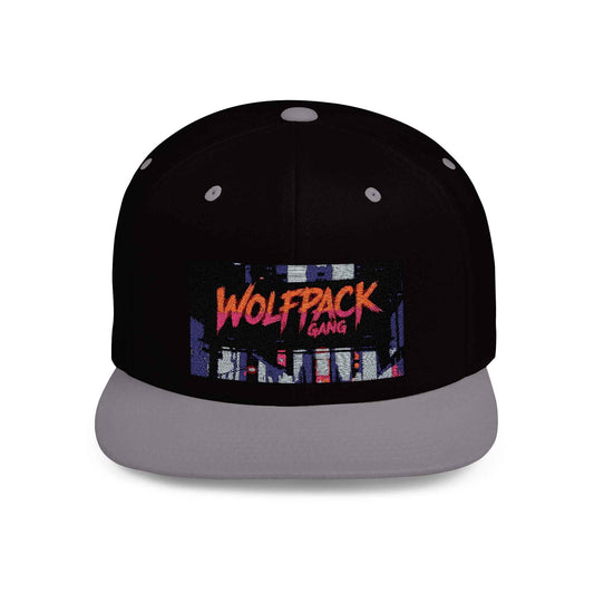 Wolfpack Gang Flat Bill Snapback Hat - Streetwear Style Cap for Trendsetters