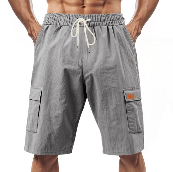 Loose Sports And Leisure Solid Color Linen Drawstring Shorts - Wolfpack Gang Apparel