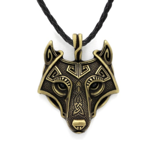 Asgard Crafted Norse Grey Wolf Head Pendant Chain - Wolfpack Gang Apparel