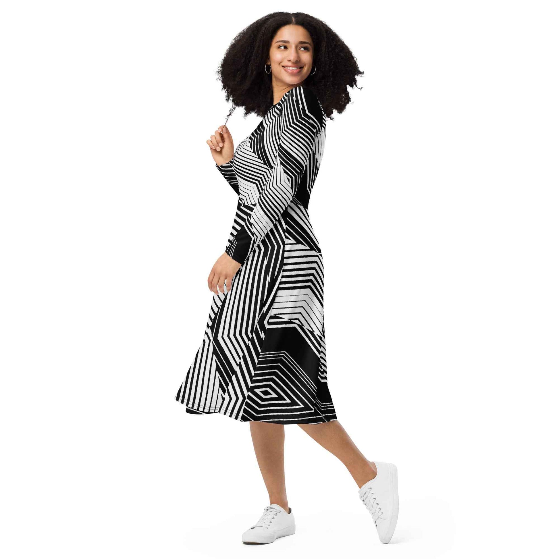 "Queen" Long Sleeve Midi Dress