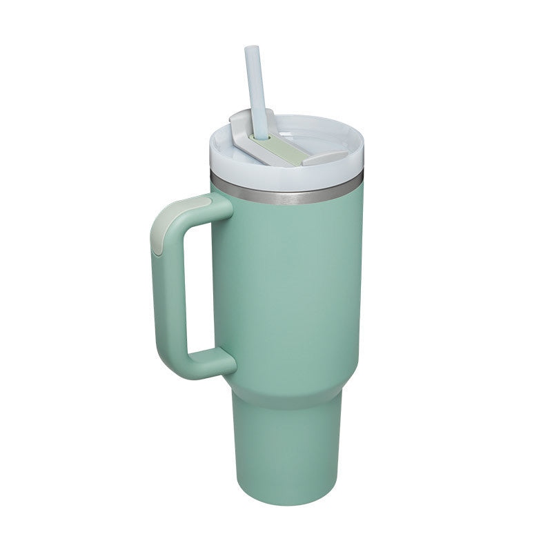 40 Oz Insulated Stainless Steel Tumbler With Handle, Straw, Spill Proof Lid - Perfect Coffee Cup Mug for Valentine Gifts, Car, Gym, Office, Travel