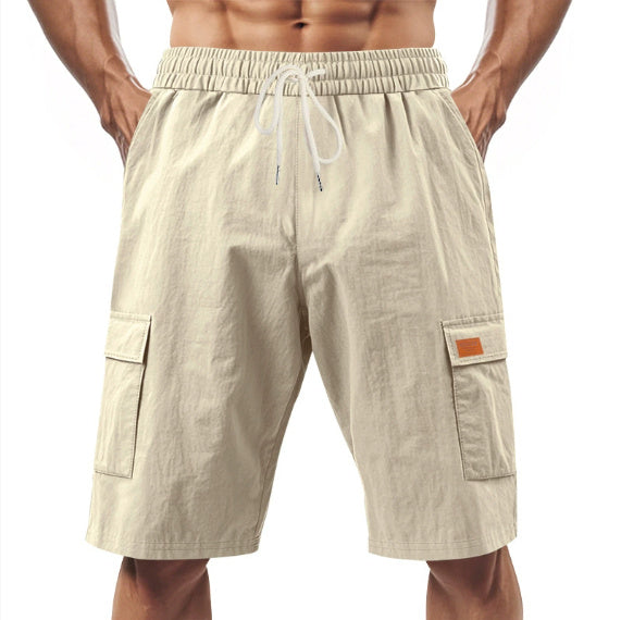 Loose Sports And Leisure Solid Color Linen Drawstring Shorts - Wolfpack Gang Apparel