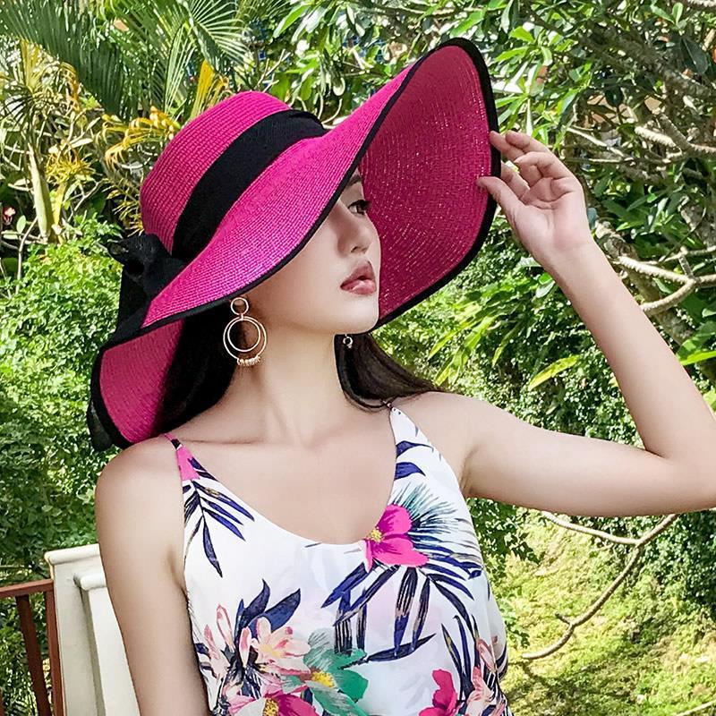 Women's Summer Vacation Sun Hat - Ultimate Wide Brim Sun Protection with Foldable Seaside Style