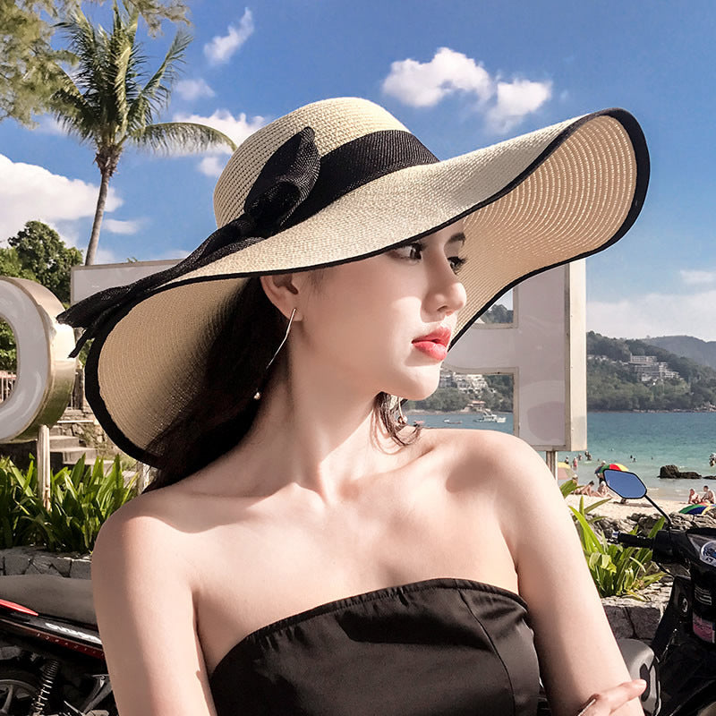 Women's Summer Vacation Sun Hat - Ultimate Wide Brim Sun Protection with Foldable Seaside Style
