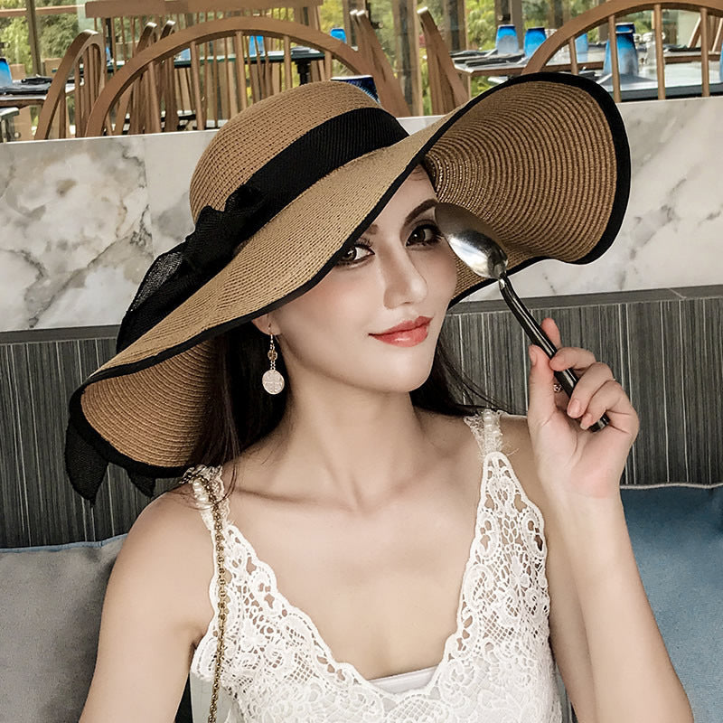 Women's Summer Vacation Sun Hat - Ultimate Wide Brim Sun Protection with Foldable Seaside Style