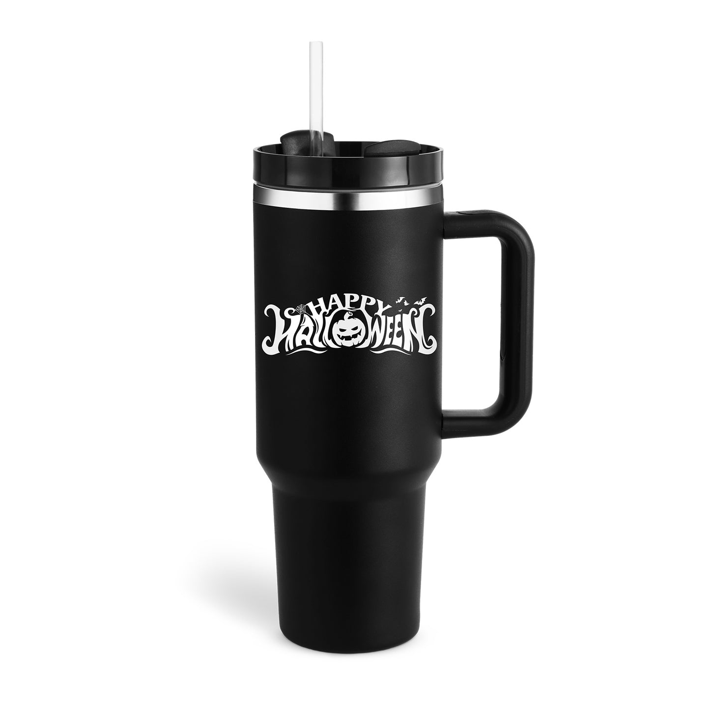 40 Oz Insulated Stainless Steel Tumbler With Handle, Straw, Spill Proof Lid - Perfect Coffee Cup Mug for Valentine Gifts, Car, Gym, Office, Travel