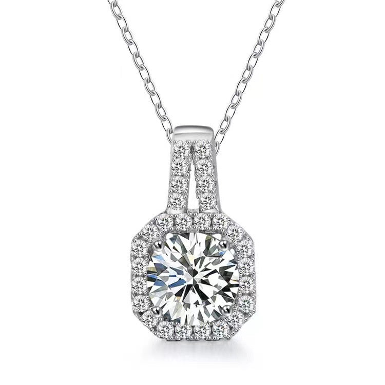 Moissanite S925 Sterling Silver Necklace For Women All-match Niche High Sense - Wolfpack Gang Apparel