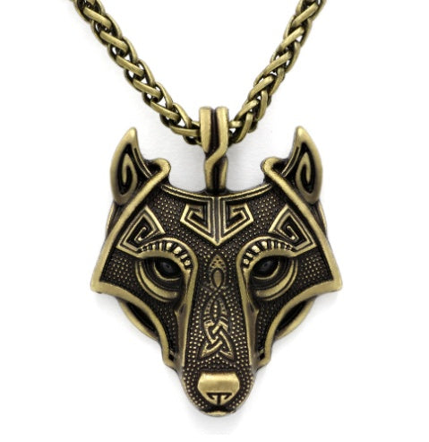 Asgard Crafted Norse Grey Wolf Head Pendant Chain - Wolfpack Gang Apparel