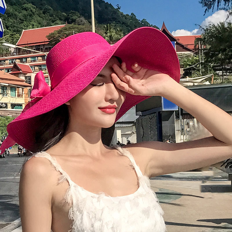 Women's Summer Vacation Sun Hat - Ultimate Wide Brim Sun Protection with Foldable Seaside Style
