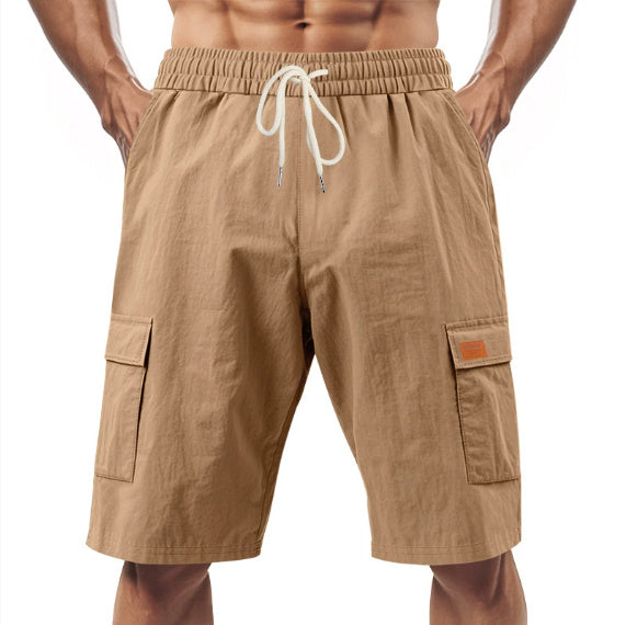 Loose Sports And Leisure Solid Color Linen Drawstring Shorts - Wolfpack Gang Apparel