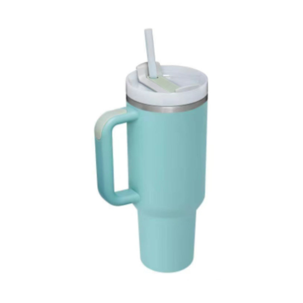 40 Oz Insulated Stainless Steel Tumbler With Handle, Straw, Spill Proof Lid - Perfect Coffee Cup Mug for Valentine Gifts, Car, Gym, Office, Travel
