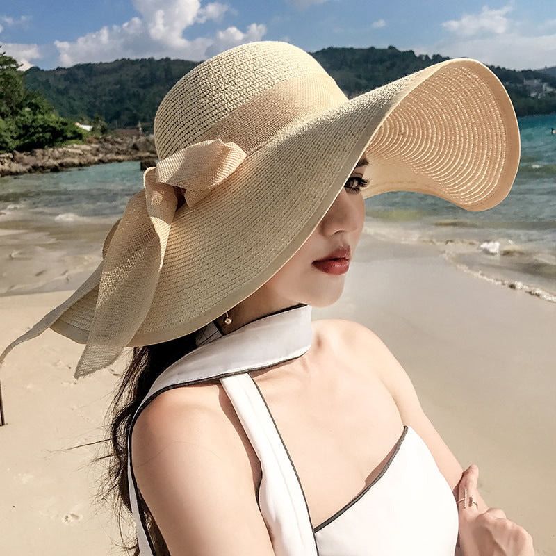 Women's Summer Vacation Sun Hat - Ultimate Wide Brim Sun Protection with Foldable Seaside Style