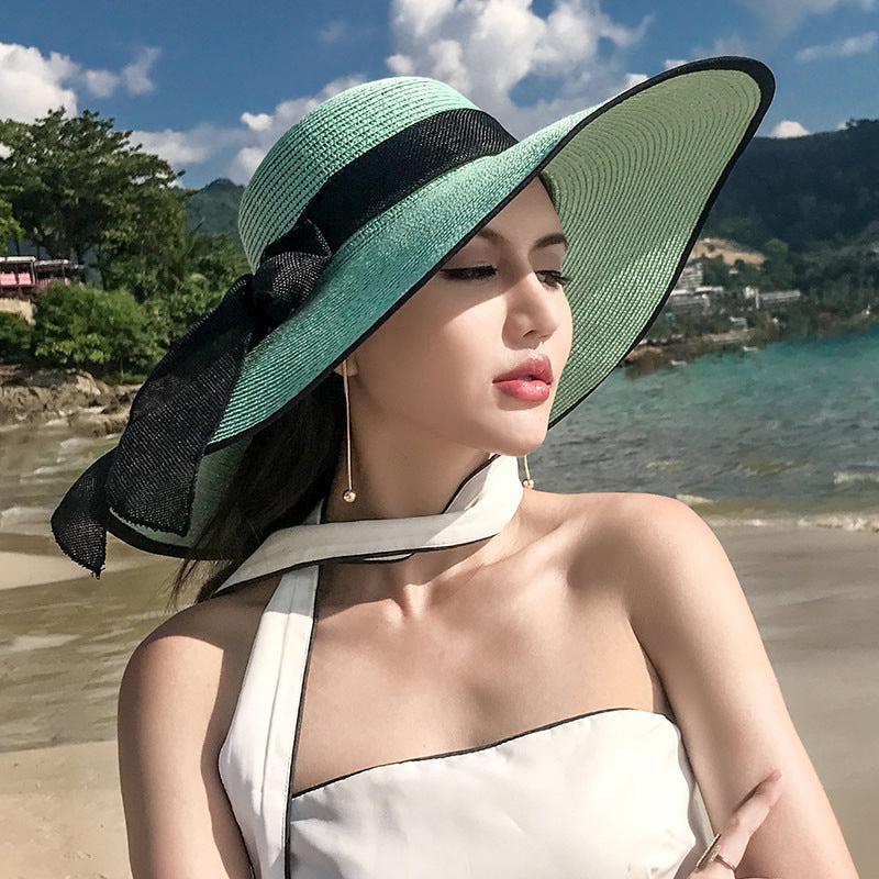 Women's Summer Vacation Sun Hat - Ultimate Wide Brim Sun Protection with Foldable Seaside Style