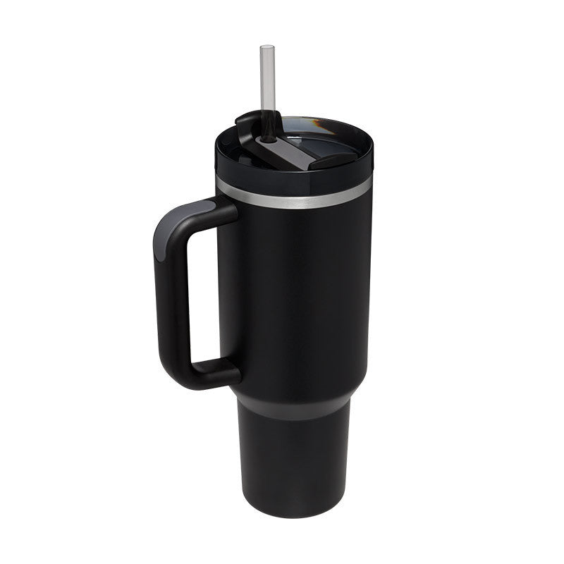 40 Oz Insulated Stainless Steel Tumbler With Handle, Straw, Spill Proof Lid - Perfect Coffee Cup Mug for Valentine Gifts, Car, Gym, Office, Travel