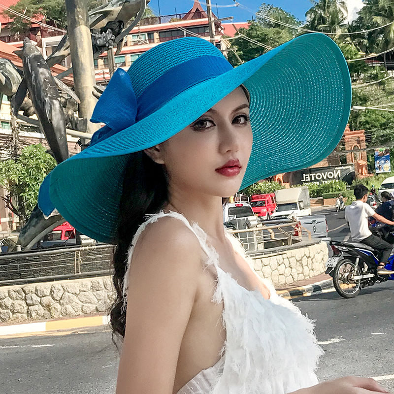 Women's Summer Vacation Sun Hat - Ultimate Wide Brim Sun Protection with Foldable Seaside Style